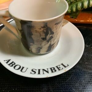 Black and White Coffee Cup and Saucer